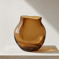 Drift organic recycled glass vase in smoked amber
